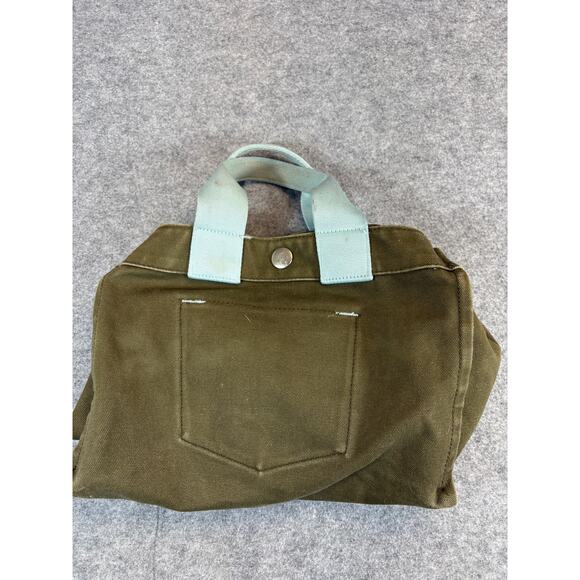 Vintage Y2K Gap Canvas Tote Bag Army Green Blue Storage Travel Lightweight - Picture 4 of 7